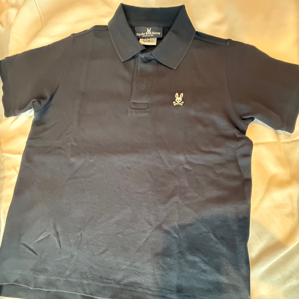 Boys Navy Psycho Bunny polo size Med
